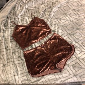 Two piece velvet set